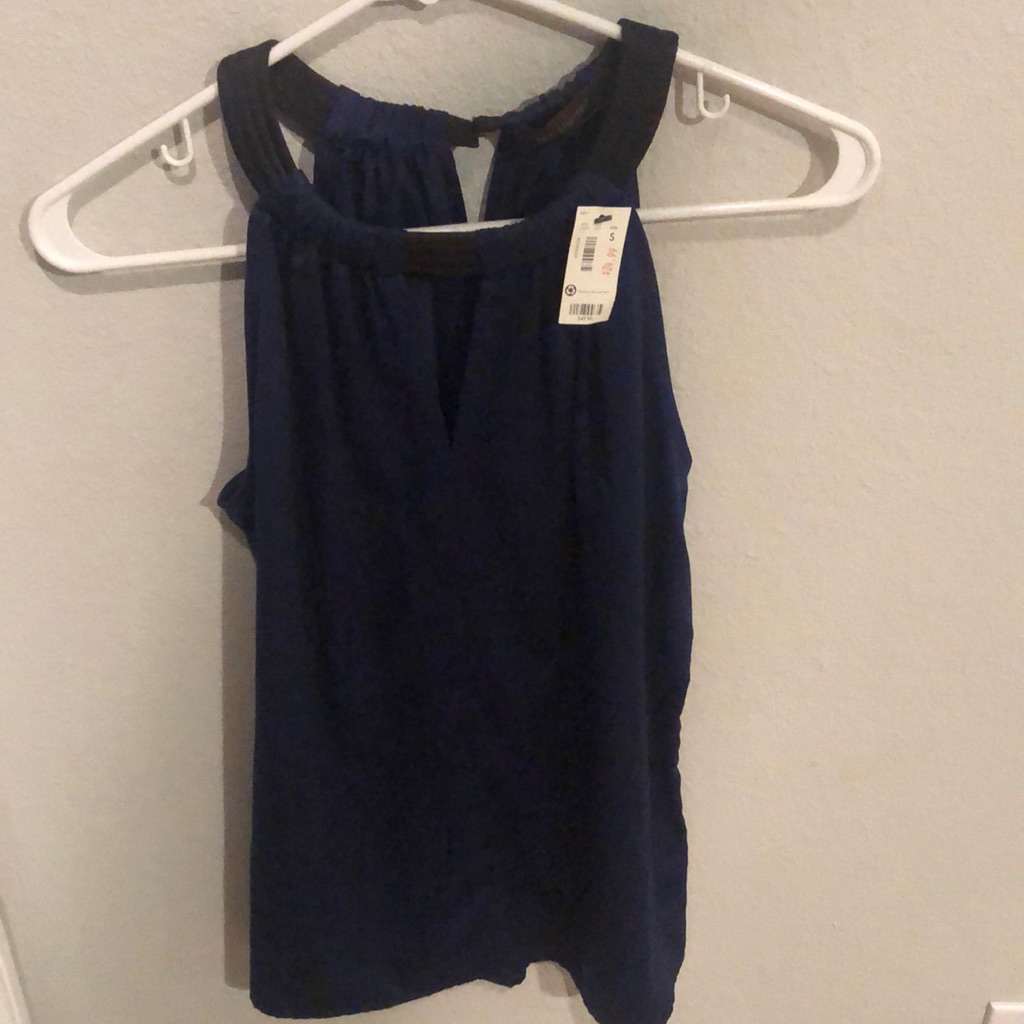 Blue Tank Top With Black Trim